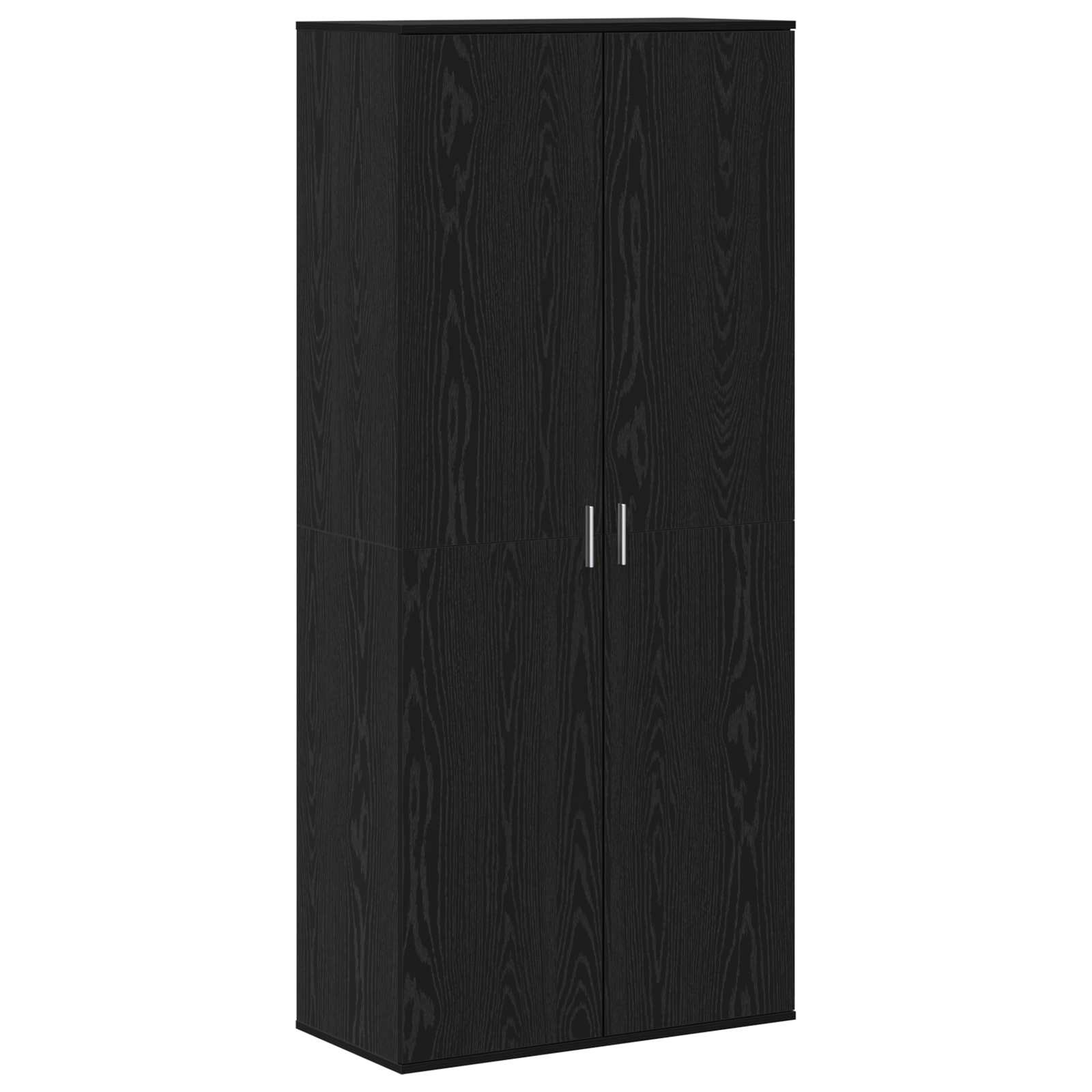 Highboard met plank Zwart eiken 80 x 39 x 178 cm Bewerkt hout is nu te koop bij PeponiXL, paradijselijk wonen!