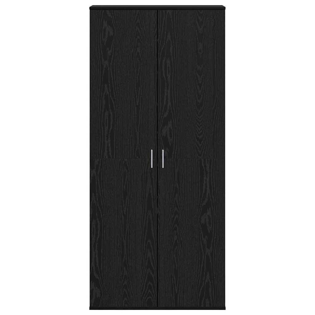 Highboard met plank Zwart eiken 80 x 39 x 178 cm Bewerkt hout is nu te koop bij PeponiXL, paradijselijk wonen!