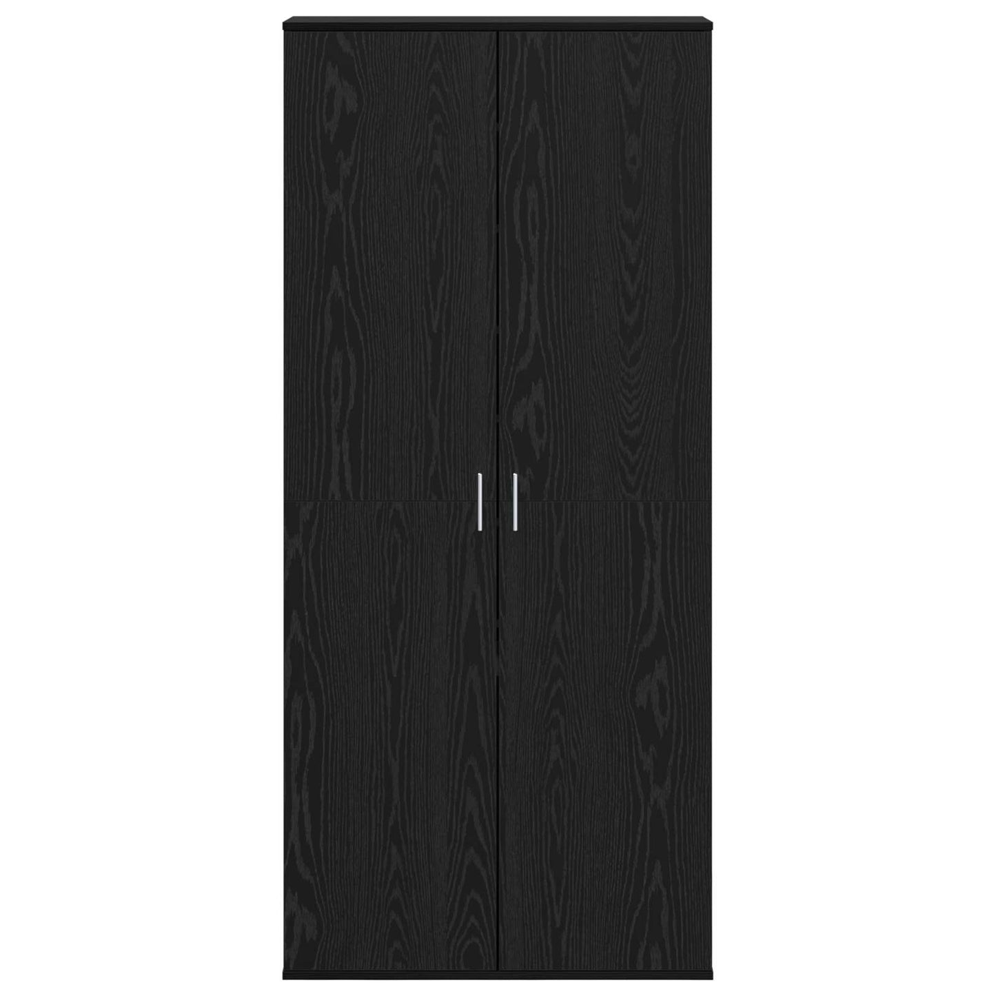 Highboard met plank Zwart eiken 80 x 39 x 178 cm Bewerkt hout is nu te koop bij PeponiXL, paradijselijk wonen!