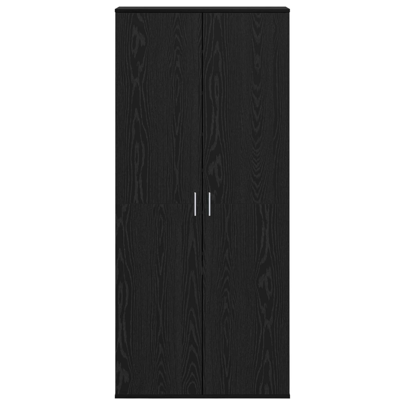 Highboard met plank Zwart eiken 80 x 39 x 178 cm Bewerkt hout is nu te koop bij PeponiXL, paradijselijk wonen!