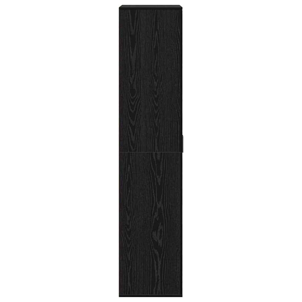 Highboard met plank Zwart eiken 80 x 39 x 178 cm Bewerkt hout is nu te koop bij PeponiXL, paradijselijk wonen!