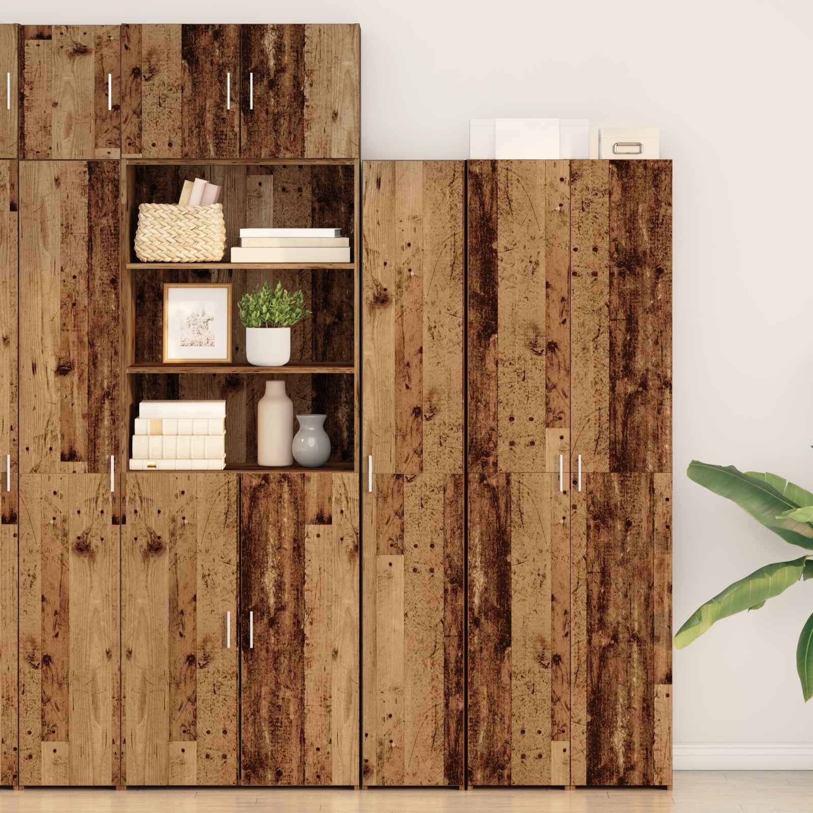 Hoge kast Oudhout 30 x 42,5 x 185 cm is nu te koop bij PeponiXL, paradijselijk wonen!
