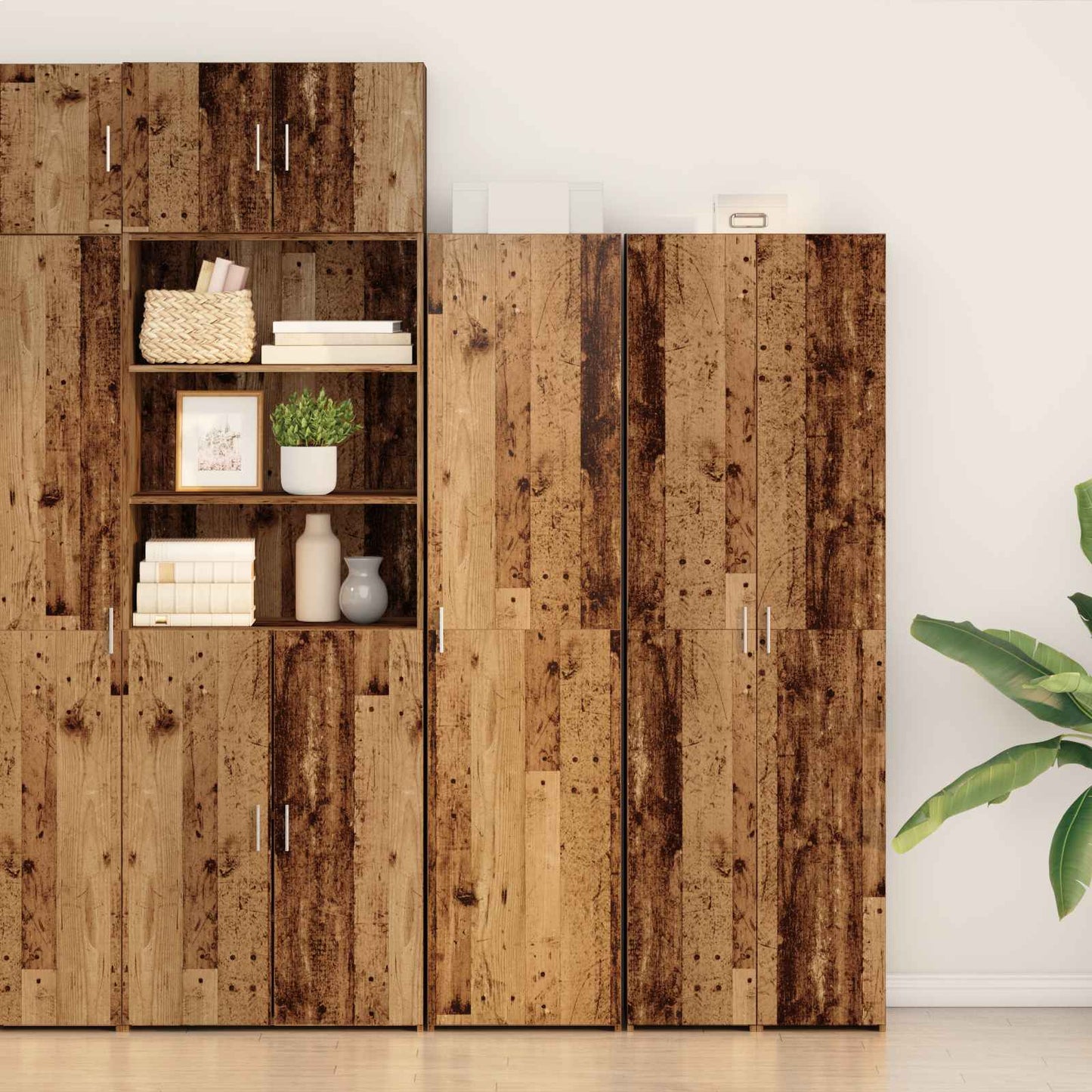 Hoge kast Oudhout 50 x 42,5 x 185 cm is nu te koop bij PeponiXL, paradijselijk wonen!