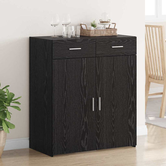 Opbergkast Zwart eiken 80 x 42,5 x 93,5 cm Bewerkt hout is nu te koop bij PeponiXL, paradijselijk wonen!