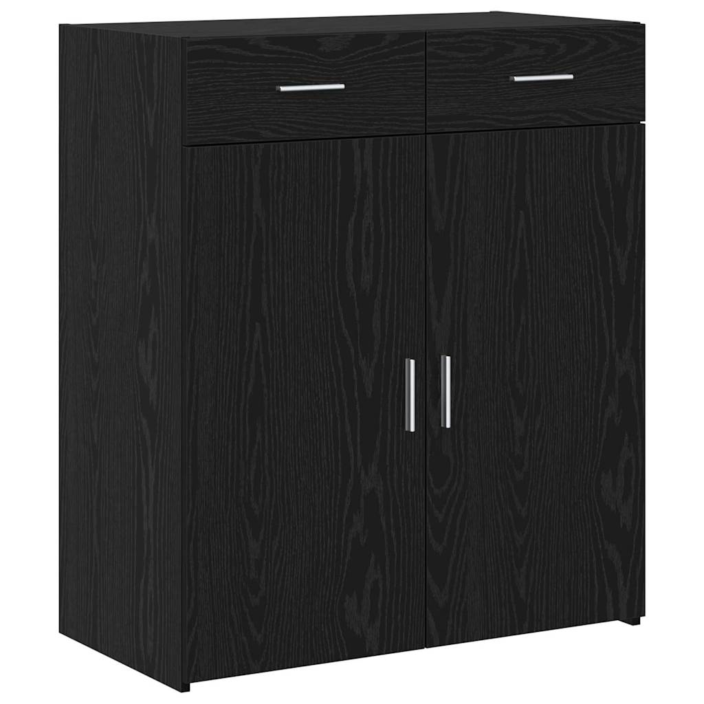 Opbergkast Zwart eiken 80 x 42,5 x 93,5 cm Bewerkt hout is nu te koop bij PeponiXL, paradijselijk wonen!