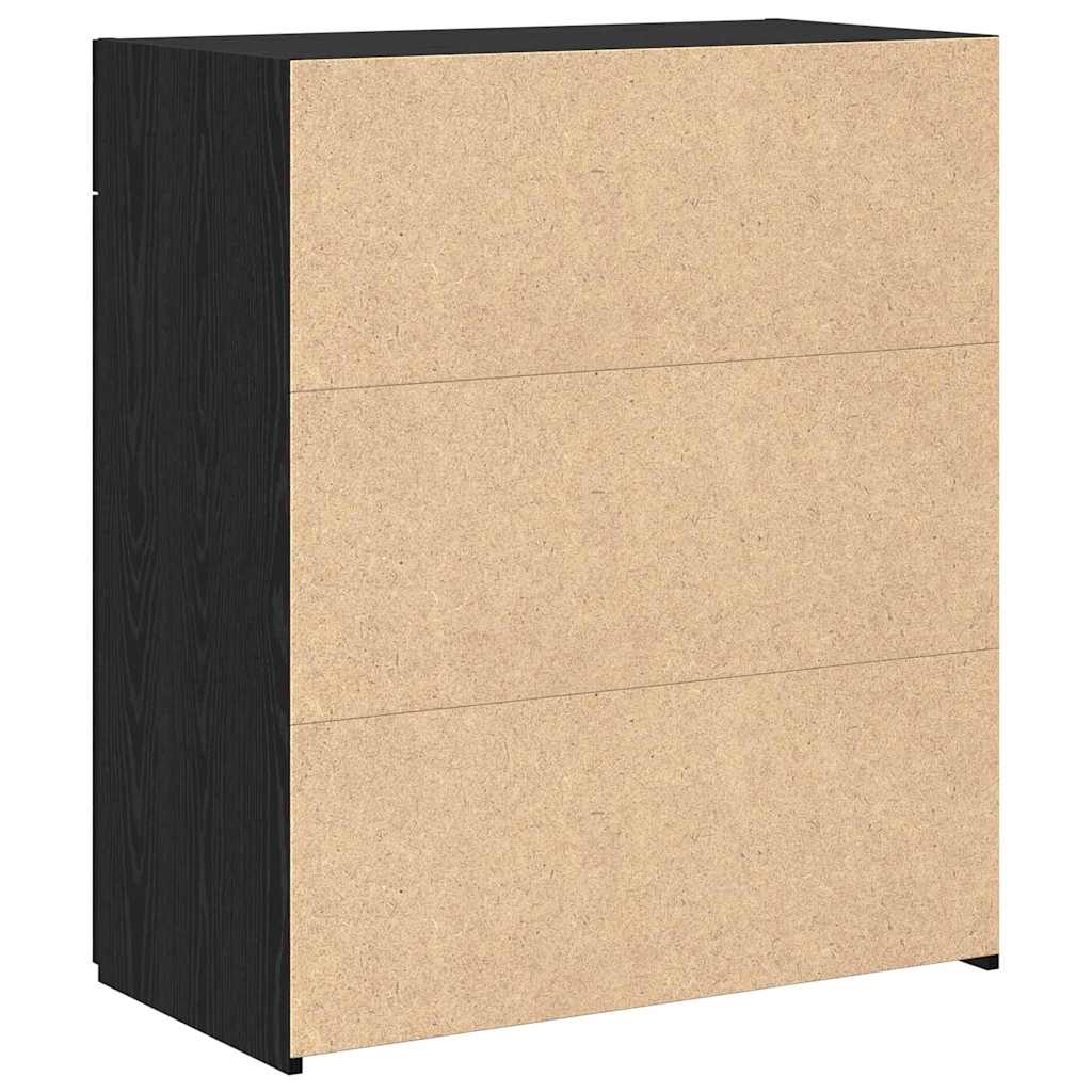 Opbergkast Zwart eiken 80 x 42,5 x 93,5 cm Bewerkt hout is nu te koop bij PeponiXL, paradijselijk wonen!
