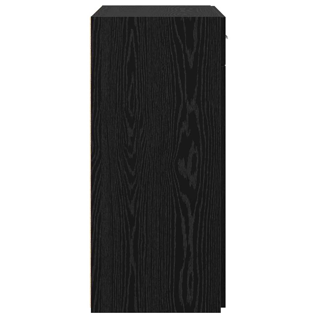 Opbergkast Zwart eiken 80 x 42,5 x 93,5 cm Bewerkt hout is nu te koop bij PeponiXL, paradijselijk wonen!