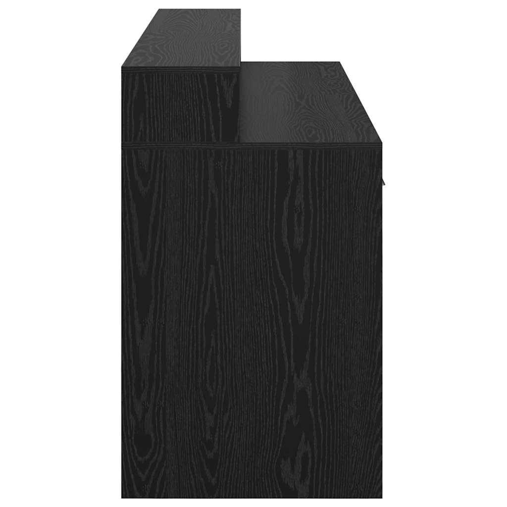 Bureau met lade Zwart eiken 160 x 55 x 91 cm Bewerkt hout is nu te koop bij PeponiXL, paradijselijk wonen!