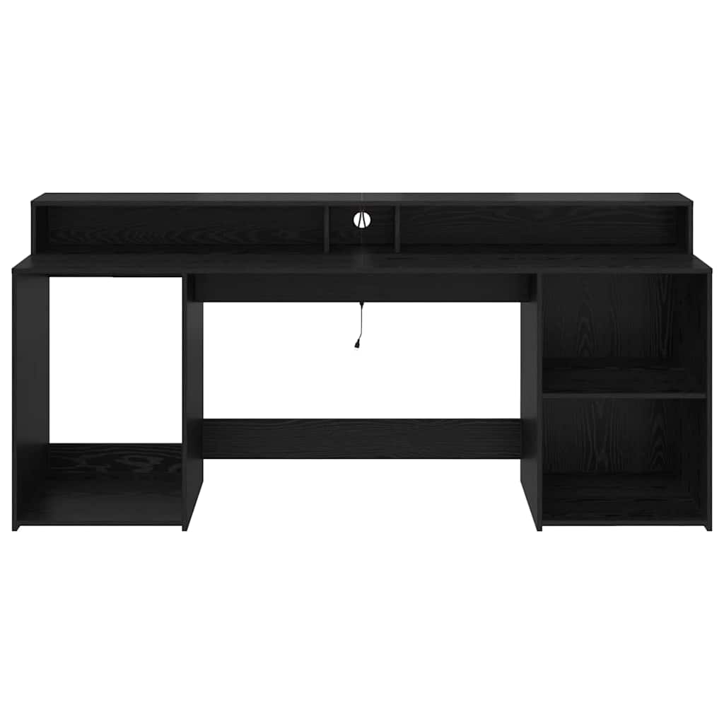Bureau met lade Zwart eiken 200 x 55 x 91 cm Bewerkt hout is nu te koop bij PeponiXL, paradijselijk wonen!