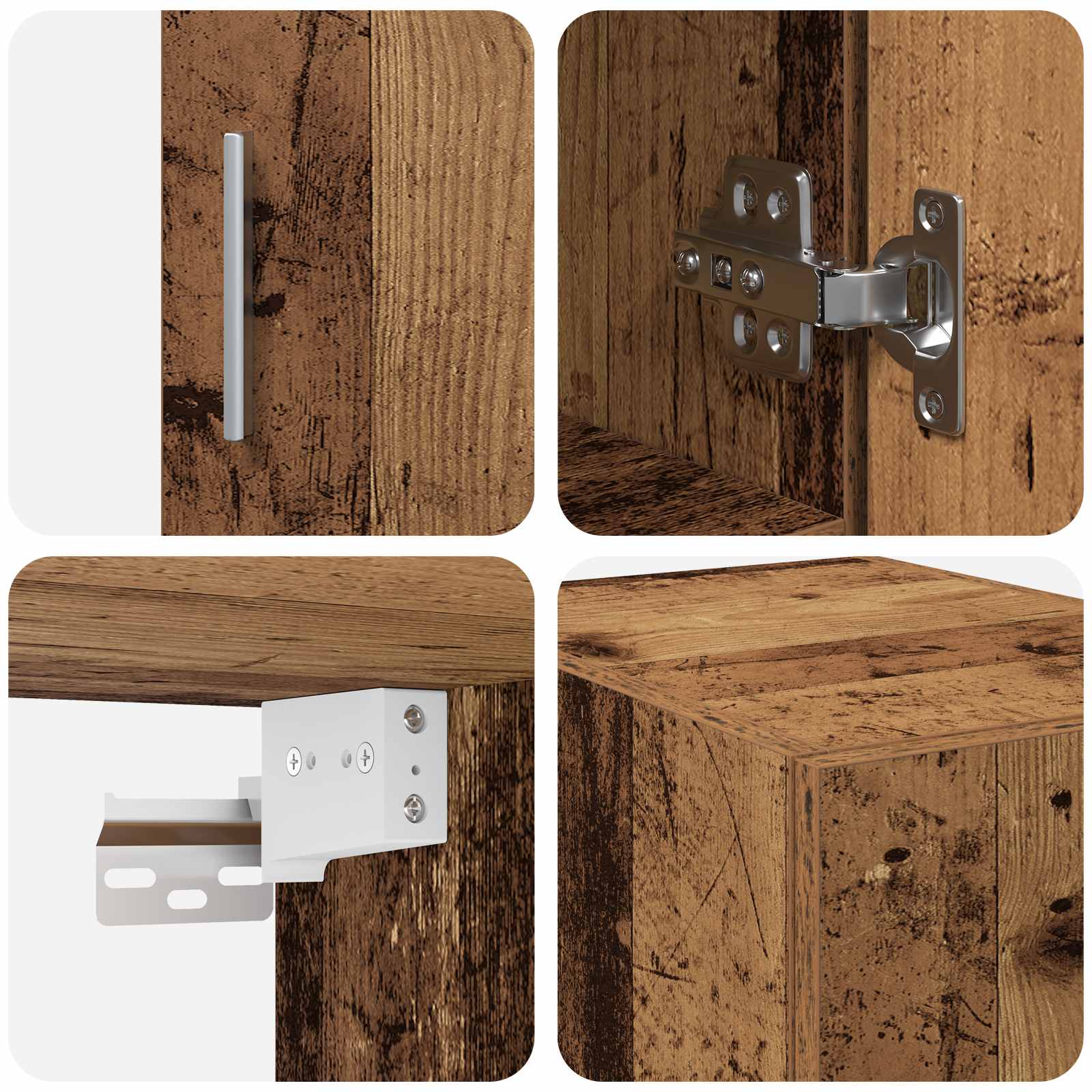 2-delige opbergkast met planken 2 pcs Oud hout Bewerkt hout is nu te koop bij PeponiXL, paradijselijk wonen!