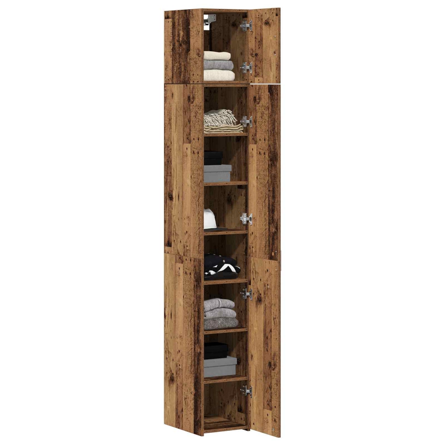 2-delige opbergkast met planken 2 pcs Oud hout Bewerkt hout is nu te koop bij PeponiXL, paradijselijk wonen!
