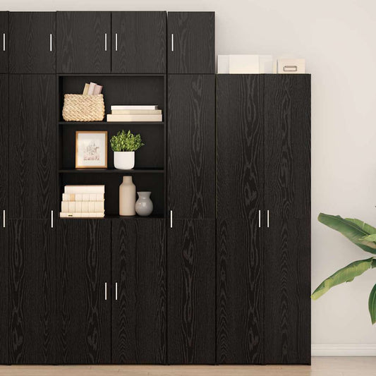 Opbergkast 3 pcs Zwart Eiken 30 x 42,5 x 225 cm is nu te koop bij PeponiXL, paradijselijk wonen!
