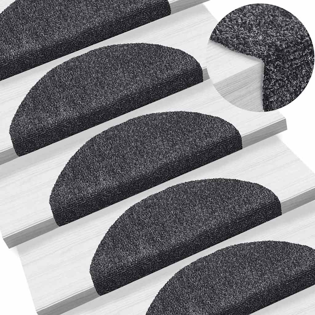 Trapmatten Zelfklevend 30 stuks 65x21x4 cm Donkergrijs Halfrond Groot is nu te koop bij PeponiXL, paradijselijk wonen!
