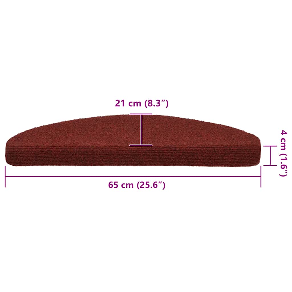 Trapmatten Zelfklevend 30 stuks 65x21x4 cm Bordeaux Rood Halfrond Groot is nu te koop bij PeponiXL, paradijselijk wonen!