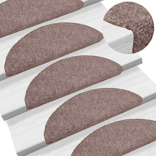 Trapmatten Zelfklevend 20 stuks 56x17x3 cm lichtbruin Halfrond is nu te koop bij PeponiXL, paradijselijk wonen!
