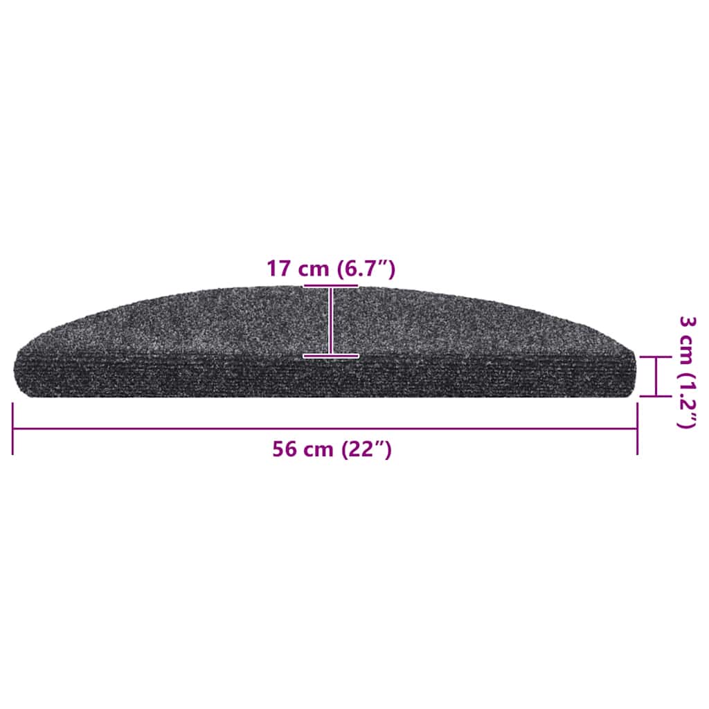 Trapmatten Zelfklevend 20 stuks 56x17x3 cm Donkergrijs Halfrond is nu te koop bij PeponiXL, paradijselijk wonen!