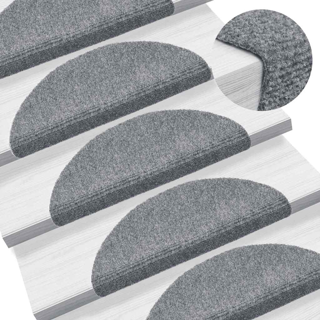 Trapmatten Zelfklevend 20 stuks 56x17x3 cm Lichtgrijs Halfrond is nu te koop bij PeponiXL, paradijselijk wonen!