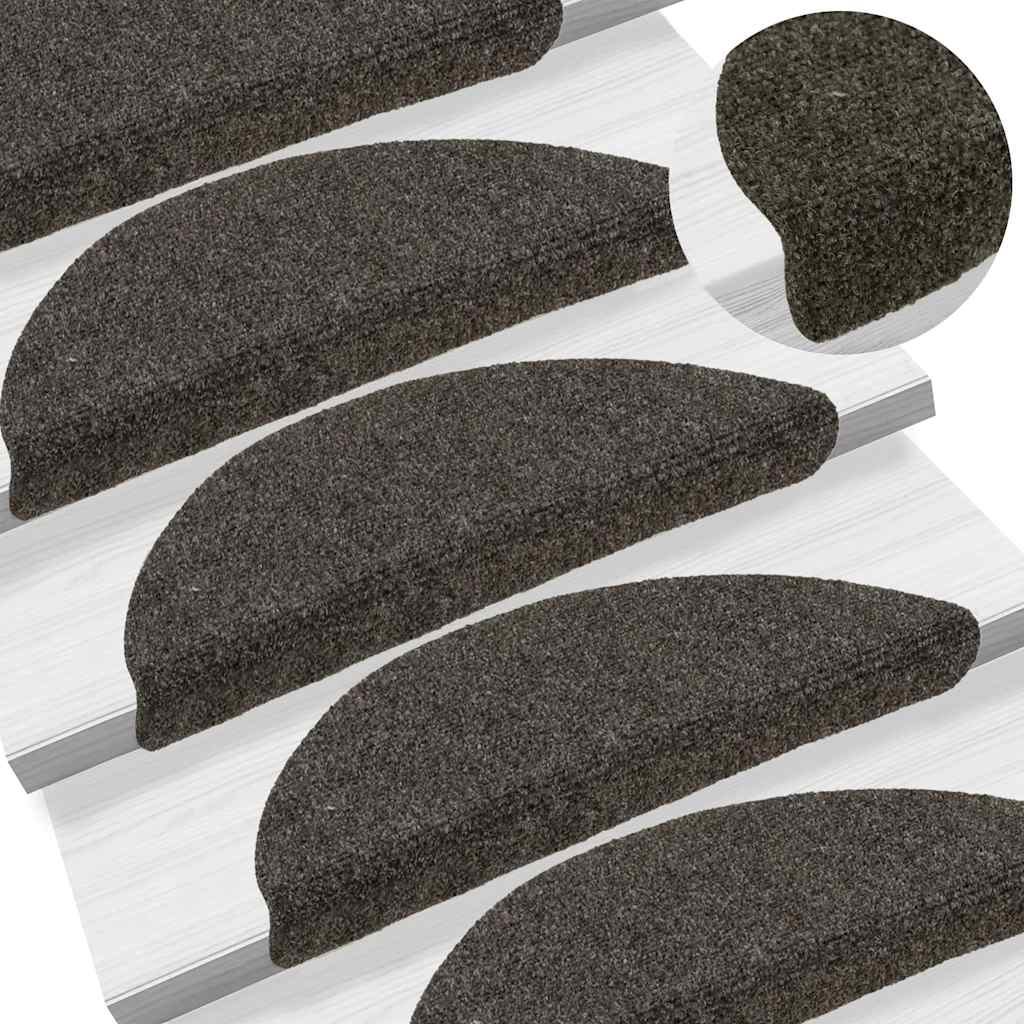 Trapmatten Zelfklevend 20 stuks 56x17x3 cm Antraciet Halfrond is nu te koop bij PeponiXL, paradijselijk wonen!
