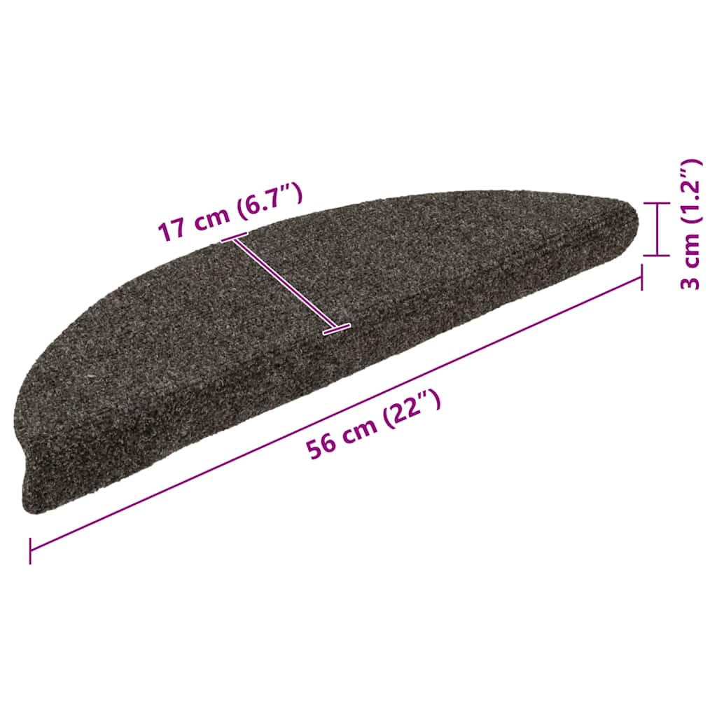 Trapmatten Zelfklevend 20 stuks 56x17x3 cm Antraciet Halfrond is nu te koop bij PeponiXL, paradijselijk wonen!