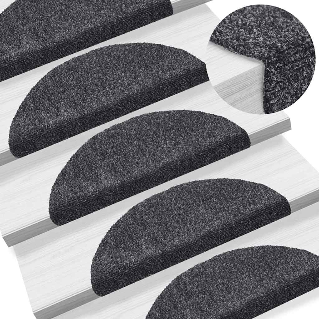 Trapmatten Zelfklevend 30 stuks 56x17x3 cm Donkergrijs Halfrond is nu te koop bij PeponiXL, paradijselijk wonen!