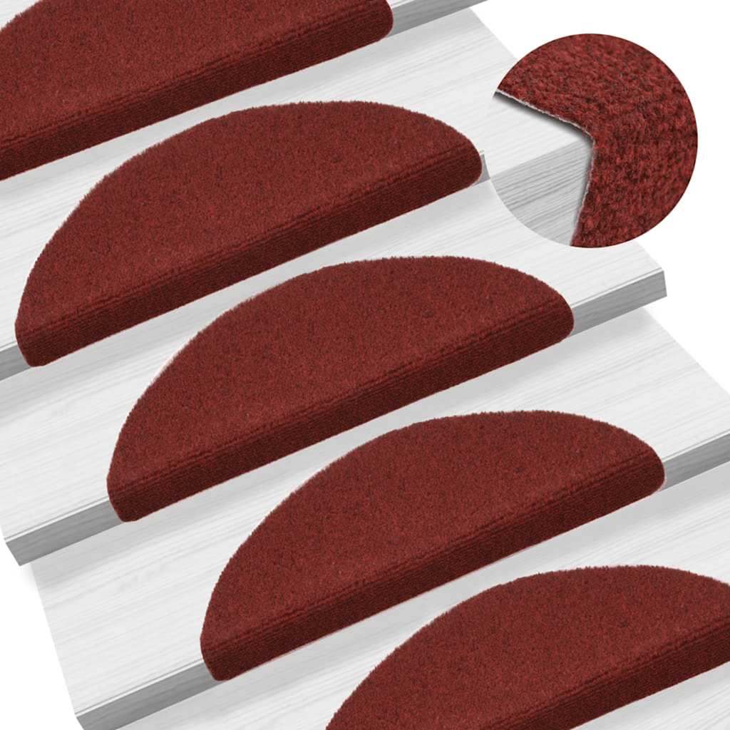 Trapmatten Zelfklevend 30 stuks 56x17x3 cm Bordeaux Rood Halfrond is nu te koop bij PeponiXL, paradijselijk wonen!