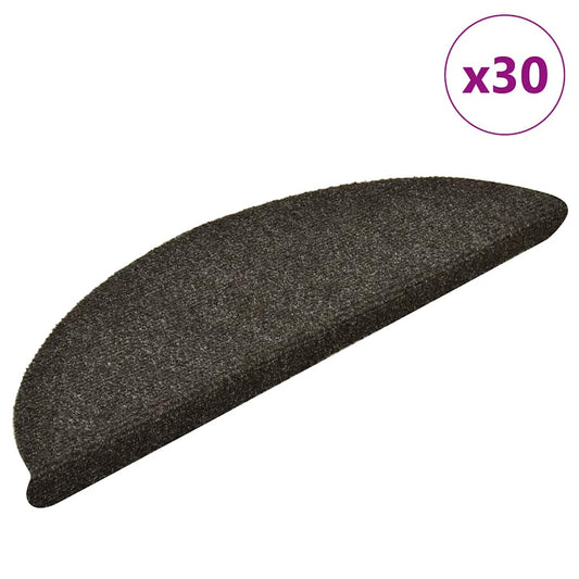 Trapmatten Zelfklevend 30 stuks 56x17x3 cm Antraciet Halfrond is nu te koop bij PeponiXL, paradijselijk wonen!