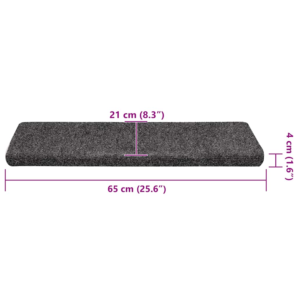 Trapmatten Zelfklevend 30 stuks 65x21x4 cm donkergrijs Rechthoekige Rand is nu te koop bij PeponiXL, paradijselijk wonen!