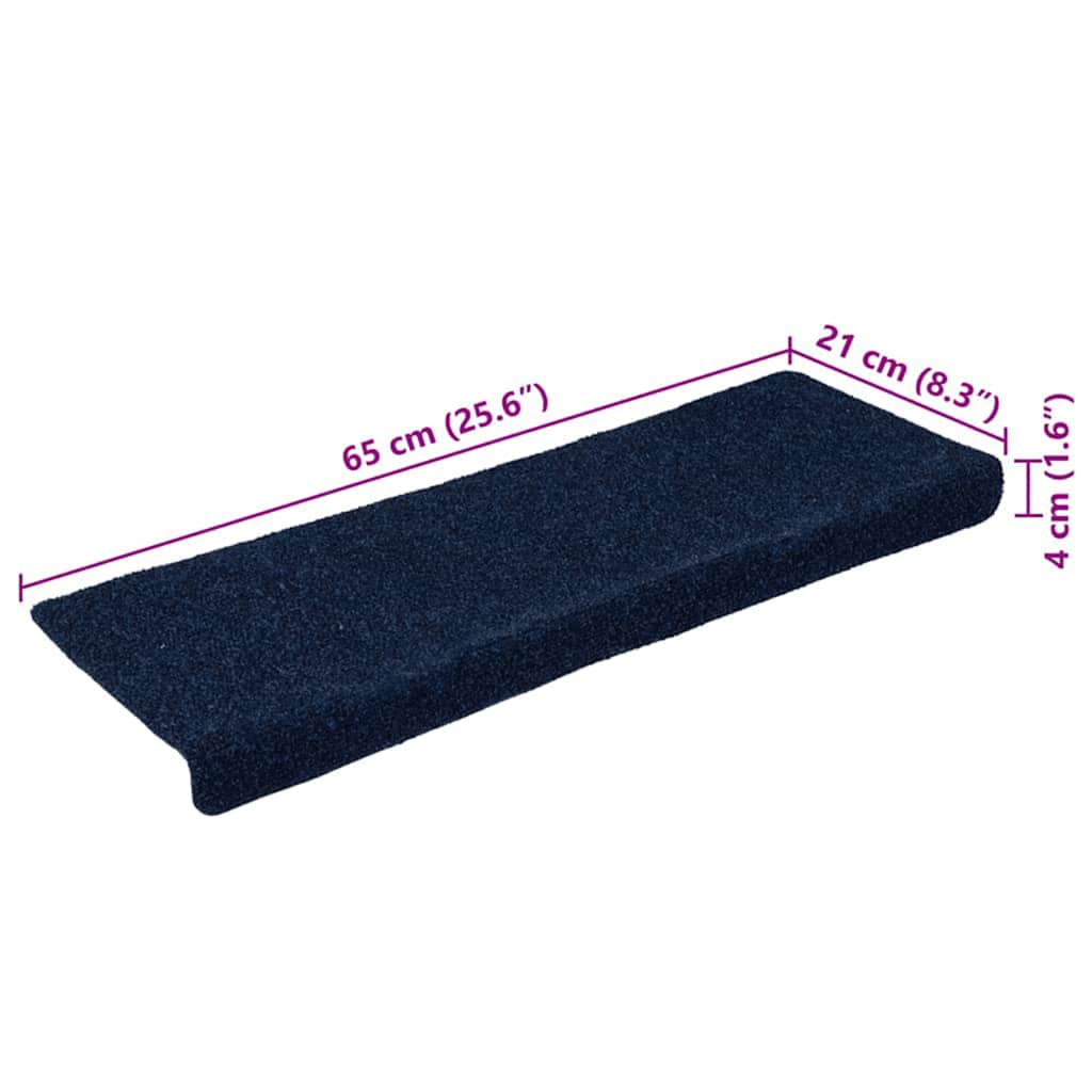 Trapmatten zelfklevend 30 stuks 65x21x4 cm marineblauw met rechthoekige rand is nu te koop bij PeponiXL, paradijselijk wonen!