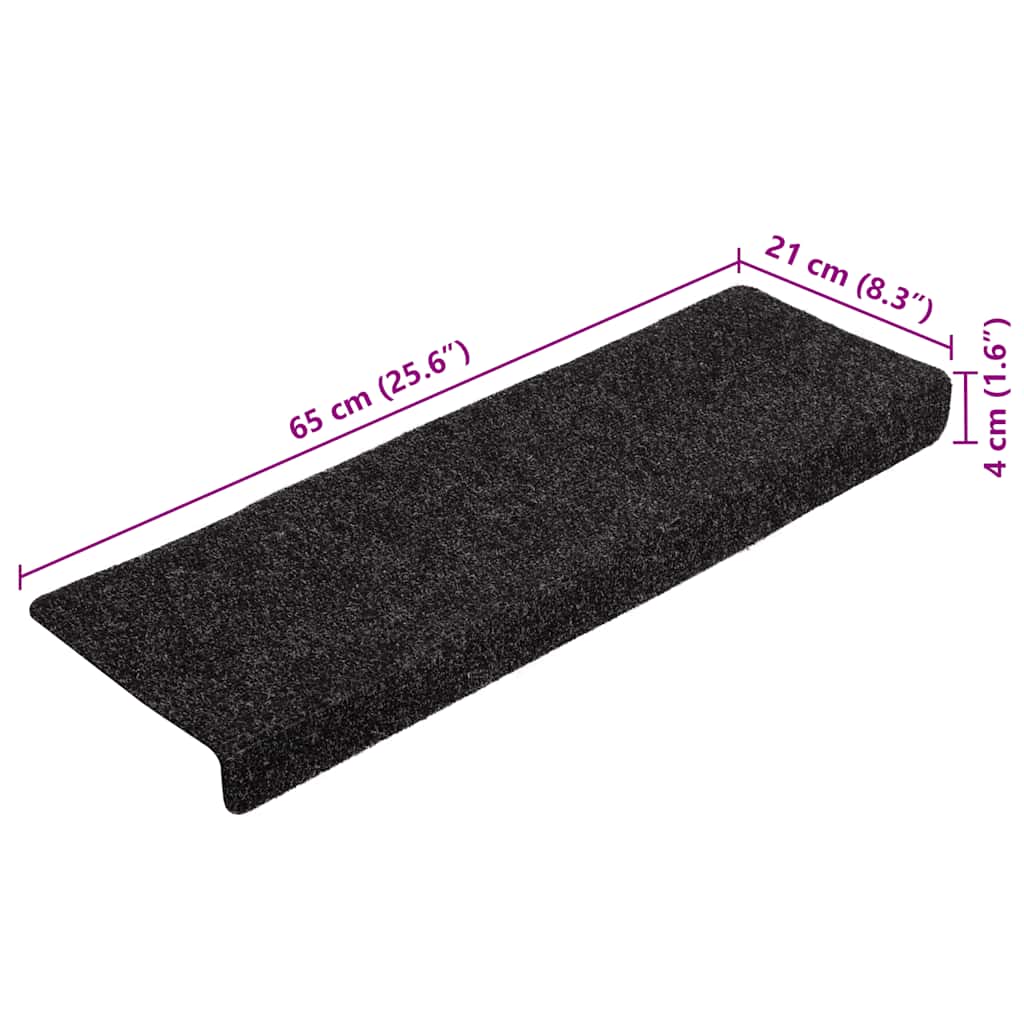 Trapmatten Zelfklevend 20 stuks 65x21x4 cm Zwart Rechthoekige Rand is nu te koop bij PeponiXL, paradijselijk wonen!