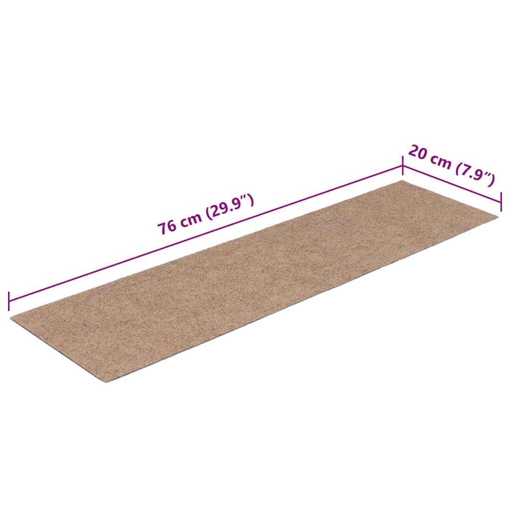 Trapmatten Zelfklevend 30 stuks 76x20 cm Lichtbruin Rechthoekig is nu te koop bij PeponiXL, paradijselijk wonen!