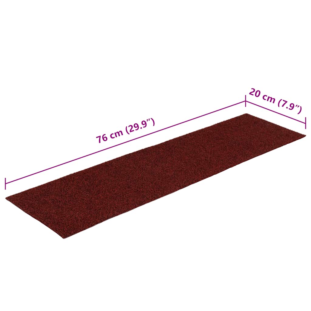 Trapmatten Zelfklevend 30 stuks 76x20 cm Bordeaux Rood Rechthoekig is nu te koop bij PeponiXL, paradijselijk wonen!