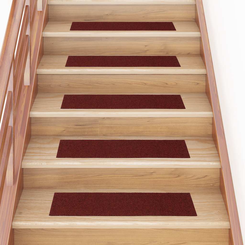 Trapmatten Zelfklevend 30 stuks 76x20 cm Bordeaux Rood Rechthoekig is nu te koop bij PeponiXL, paradijselijk wonen!