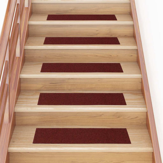 Trapmatten Zelfklevend 30 stuks 76x20 cm Bordeaux Rood Rechthoekig is nu te koop bij PeponiXL, paradijselijk wonen!