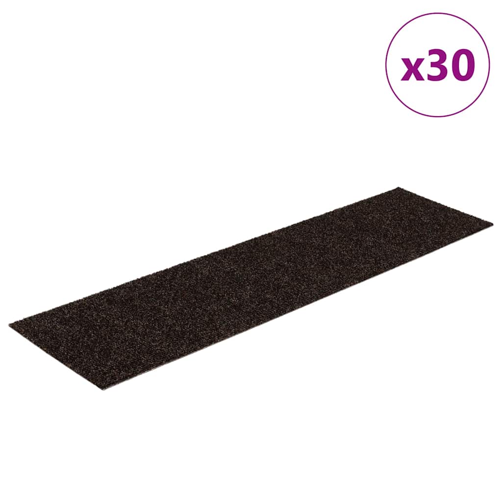 Trapmatten Zelfklevend 30 stuks 76x20 cm Donkerbruin Rechthoekig is nu te koop bij PeponiXL, paradijselijk wonen!