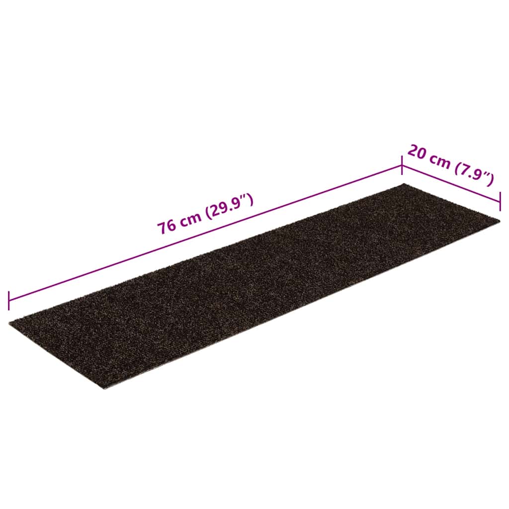 Trapmatten Zelfklevend 30 stuks 76x20 cm Donkerbruin Rechthoekig is nu te koop bij PeponiXL, paradijselijk wonen!