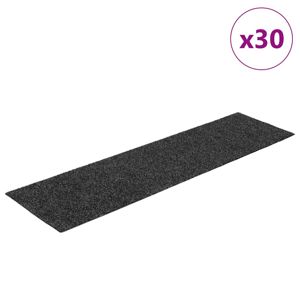 Trapmatten Zelfklevend 30 stuks 76x20 cm Antraciet Rechthoekig is nu te koop bij PeponiXL, paradijselijk wonen!