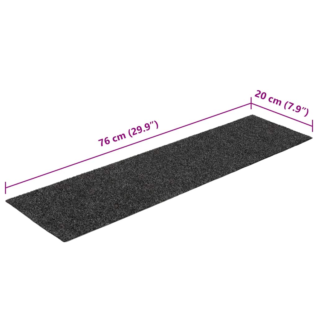 Trapmatten Zelfklevend 30 stuks 76x20 cm Antraciet Rechthoekig is nu te koop bij PeponiXL, paradijselijk wonen!