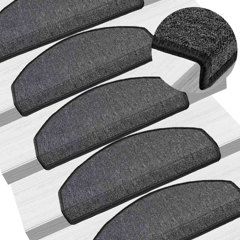Trapmatten 30 stuks 65x24x4 cm Antraciet Halfrond Groot is nu te koop bij PeponiXL, paradijselijk wonen!