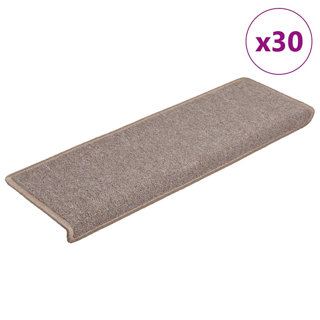 Trapmatten 30 st 65x21x4 cm lichtbruin met rechthoekige rand is nu te koop bij PeponiXL, paradijselijk wonen!