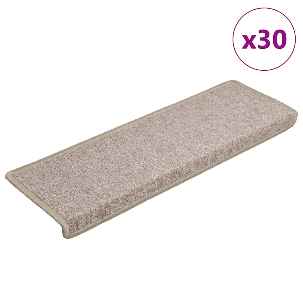 Trapmatten 30 st 65x21x4 cm Taupe Rechthoekige Rand is nu te koop bij PeponiXL, paradijselijk wonen!