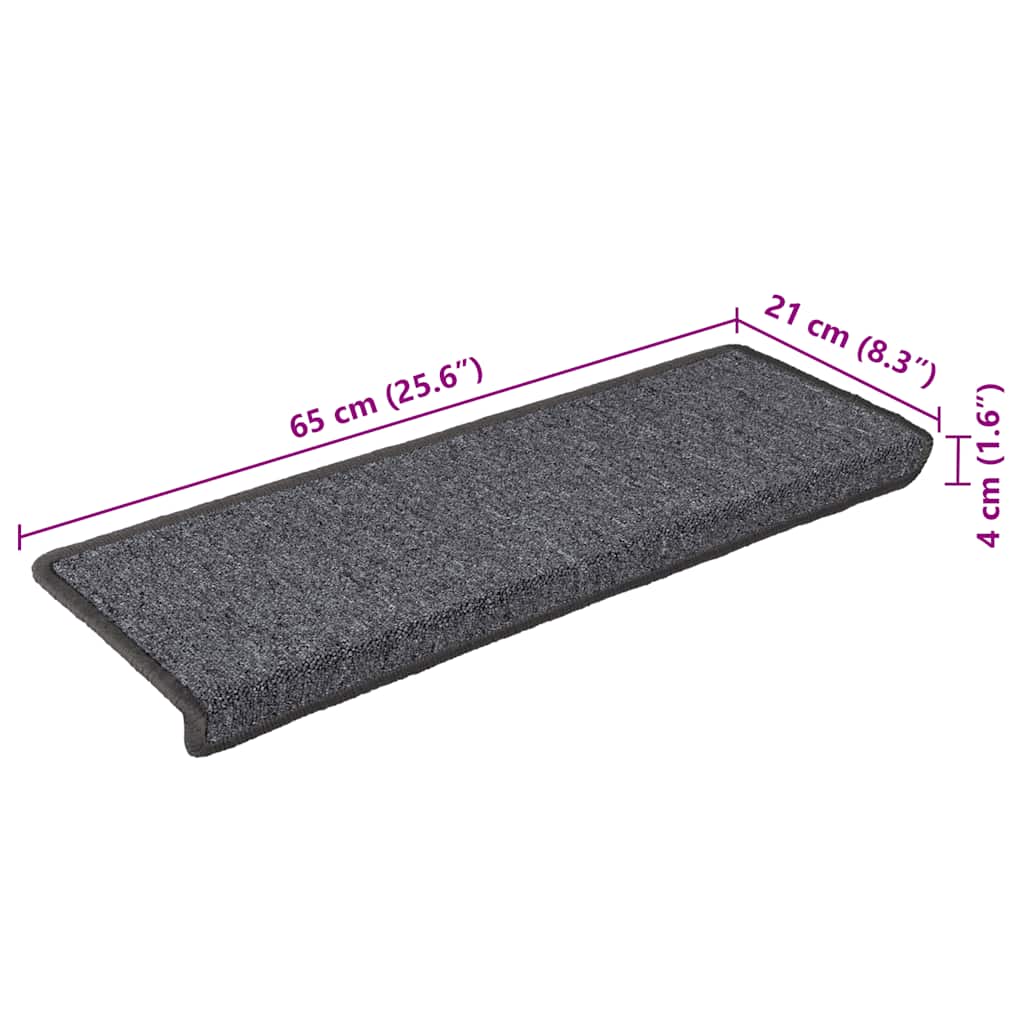 Trapmatten 30 st 65x21x4 cm Donkergrijs Rechthoekige Rand is nu te koop bij PeponiXL, paradijselijk wonen!