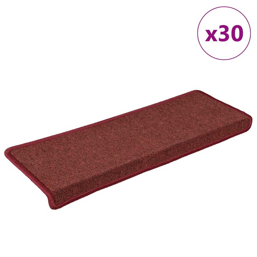 Trapmatten 30 st 65x21x4 cm Bordeaux Rechthoekige Rand is nu te koop bij PeponiXL, paradijselijk wonen!