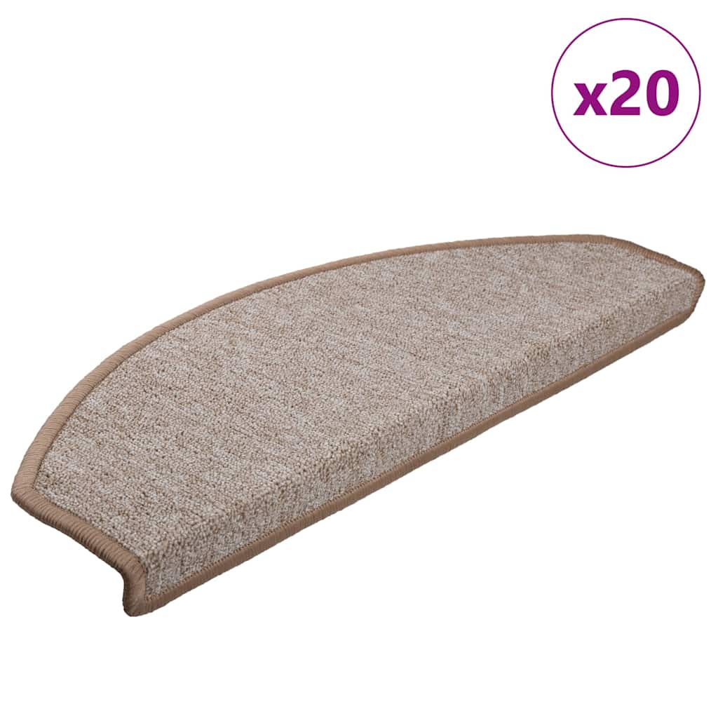 Trapmatten 20 st 65x24x4 cm lichtbruin halfrond groot