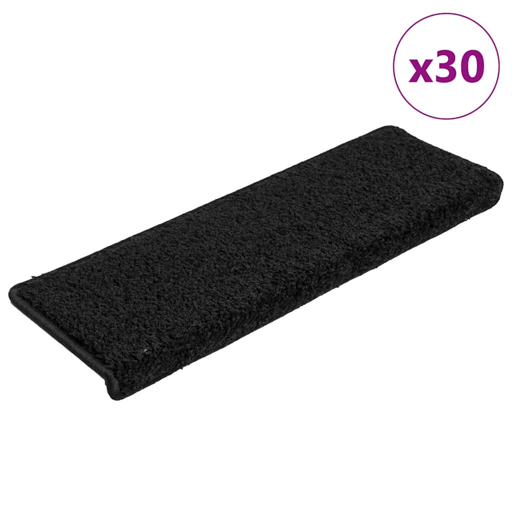 Trapmatten 30 st 65x21x4 cm Zwart Rechthoekige Rand is nu te koop bij PeponiXL, paradijselijk wonen!