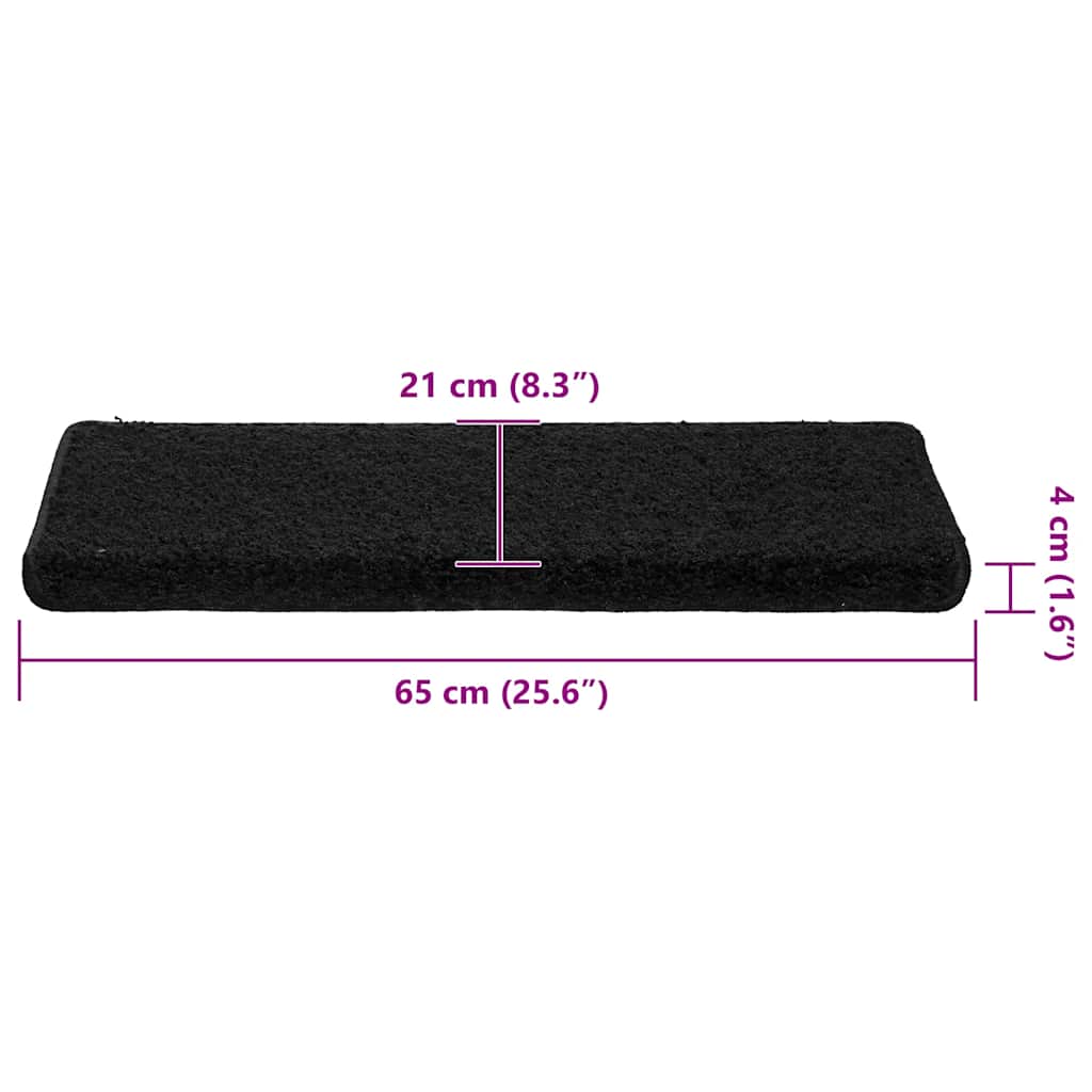 Trapmatten 30 st 65x21x4 cm Zwart Rechthoekige Rand is nu te koop bij PeponiXL, paradijselijk wonen!
