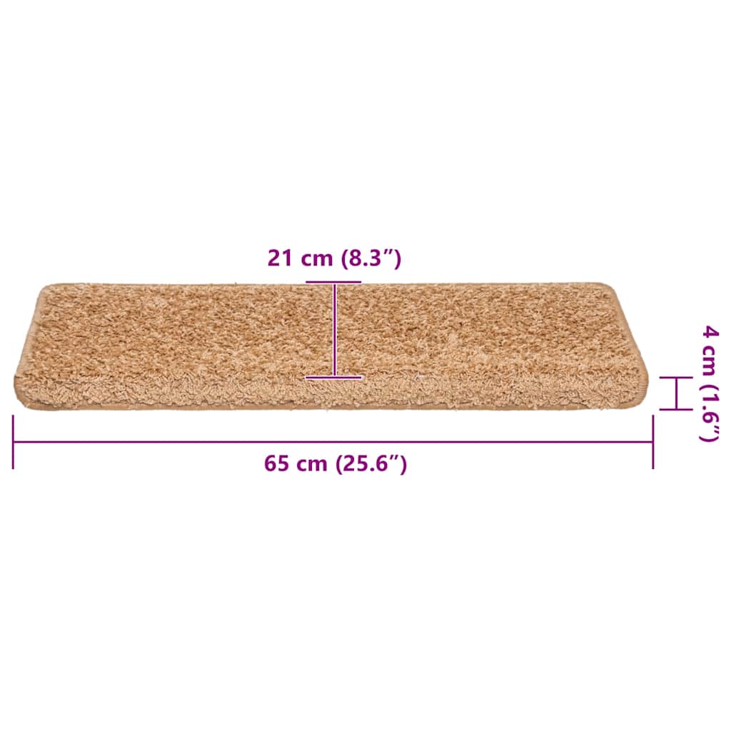 Trapmatten 30 st 65x21x4 cm beige rechthoekige rand is nu te koop bij PeponiXL, paradijselijk wonen!