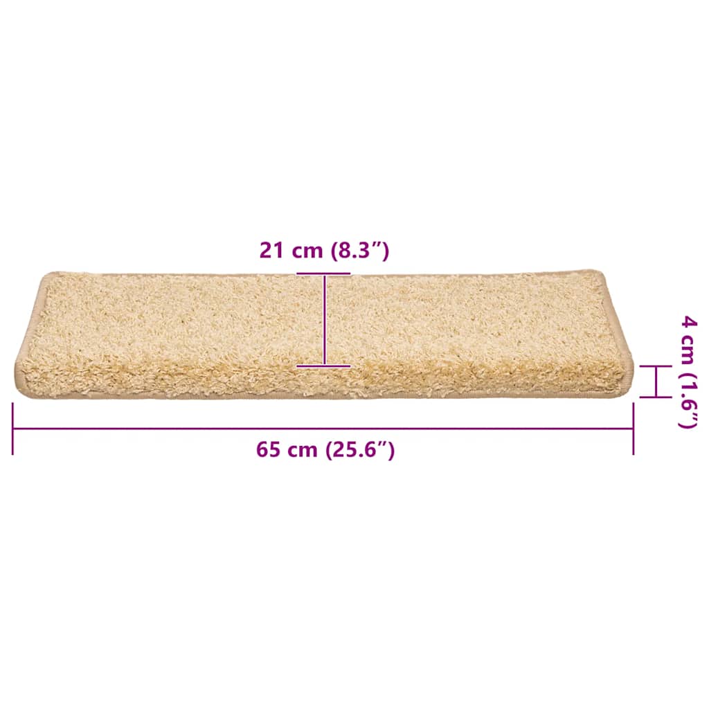 Trapmatten 30 st 65x21x4 cm crème met rechthoekige rand is nu te koop bij PeponiXL, paradijselijk wonen!