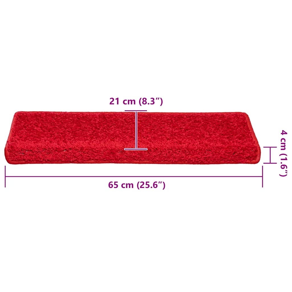 Trapmatten 30 st 65x21x4 cm Rood Rechthoekige Rand is nu te koop bij PeponiXL, paradijselijk wonen!