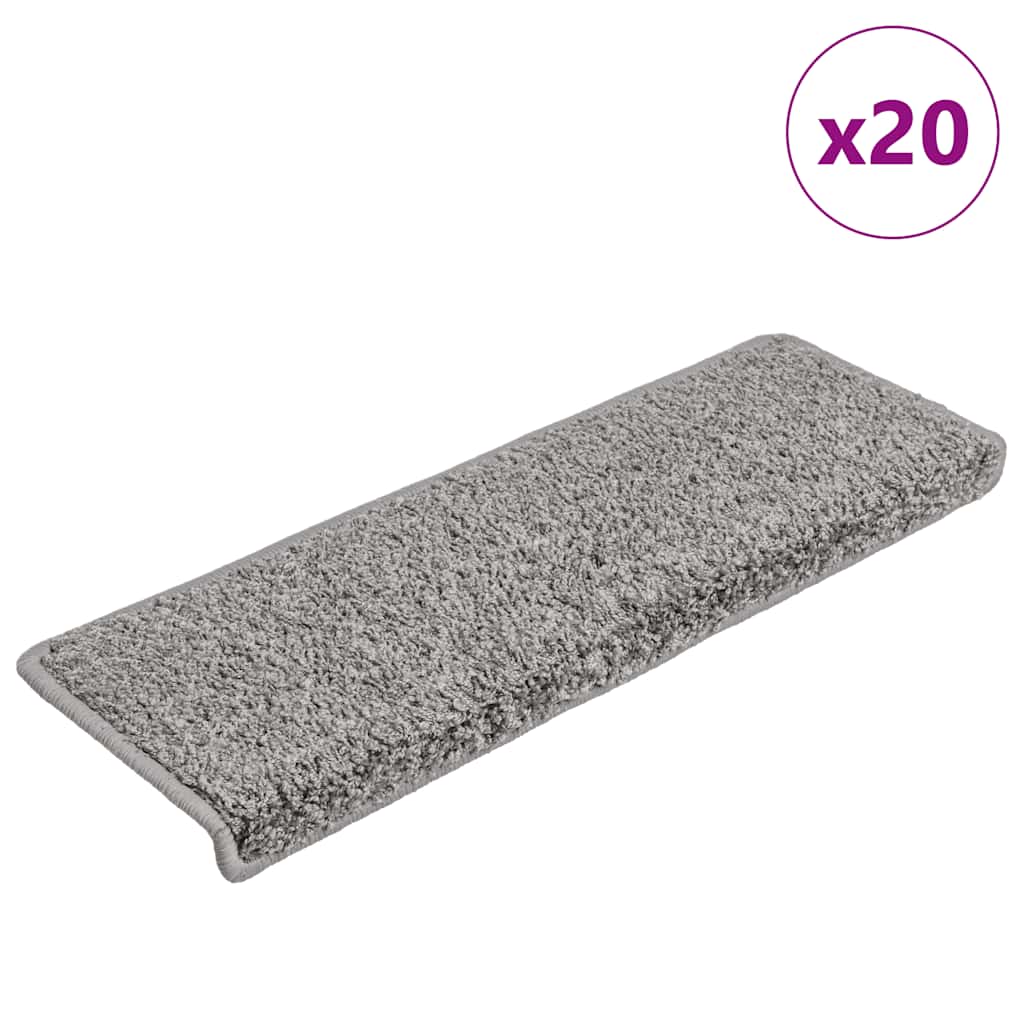 Trapmatten 20 stuks 65x21x4 cm Grijs Rechthoekige Rand is nu te koop bij PeponiXL, paradijselijk wonen!
