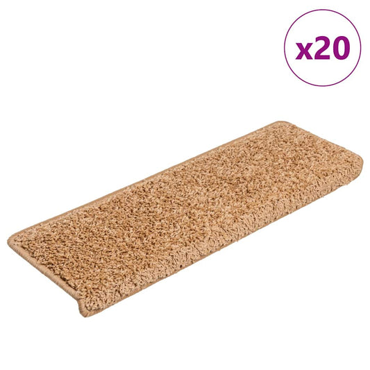Trapmatten 20 st 65x21x4 cm beige rechthoekige rand is nu te koop bij PeponiXL, paradijselijk wonen!